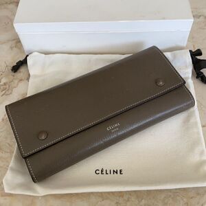 CELINE Multifunction Leather Long Bifold Wallet